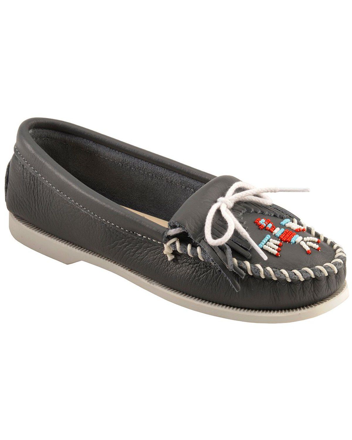 Image #1 - Minnetonka Women's Smooth Leather Thunderbird Moccasins - Moc Toe, , hi-res