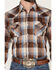 Image #3 - Ely Walker Men's Plaid Print Long Sleeve Pearl Snap Western Shirt, Chocolate, hi-res
