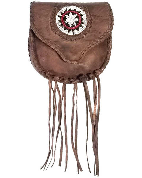 Kobler Leather Women's Beaded Clip Bag, Dark Brown, hi-res