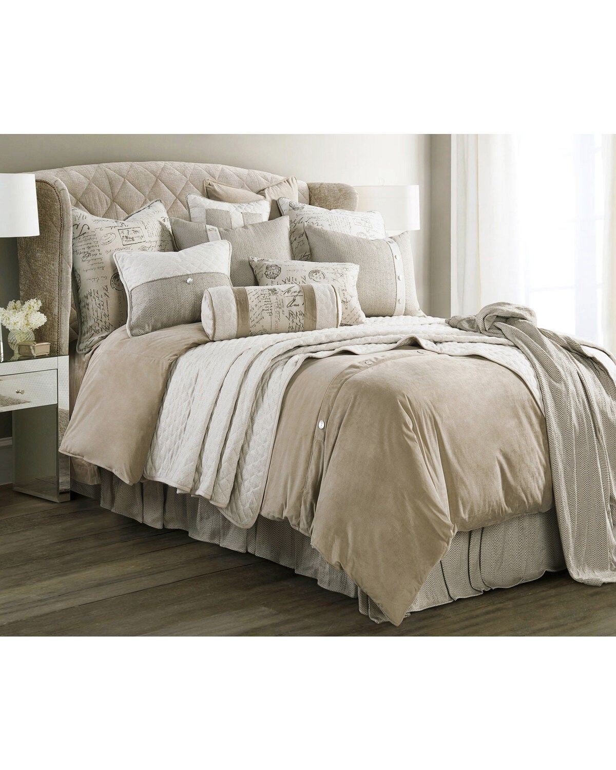 HiEnd Accents Fairfield King Comforter Set - 4 Piece, Sand, hi-res