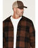 Image #2 - Hawx Men's Bull Plaid Print Sherpa Lined Shirt Jacket, Brown, hi-res