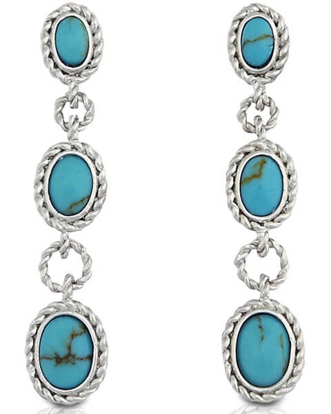 Kelly Herd Women's Turquoise Cabochon Drop Earrings, Turquoise, hi-res
