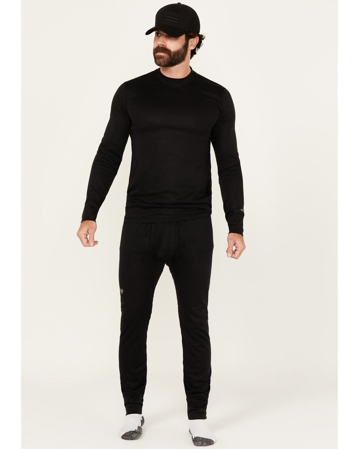 Hawx Men's Midweight Base Layer Bottoms, Black, hi-res