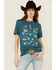 Image #1 - Ariat Women's' Brands Sketchpad Short Sleeve Graphic Tee, Blue, hi-res