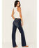 Image #3 - Rock & Roll Denim Women's Medium Wash Mid Rise Riding Bootcut Jeans, Blue, hi-res