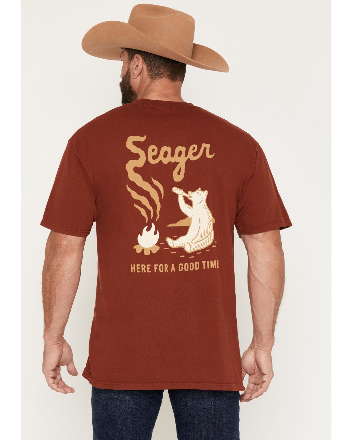 Seager Men's Smokey Short Sleeve Graphic T-Shirt, Red, hi-res