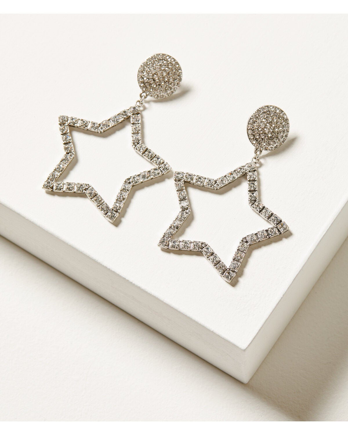 Idyllwind Women's Jeanette Star Rhinestone Earrings, Silver, hi-res