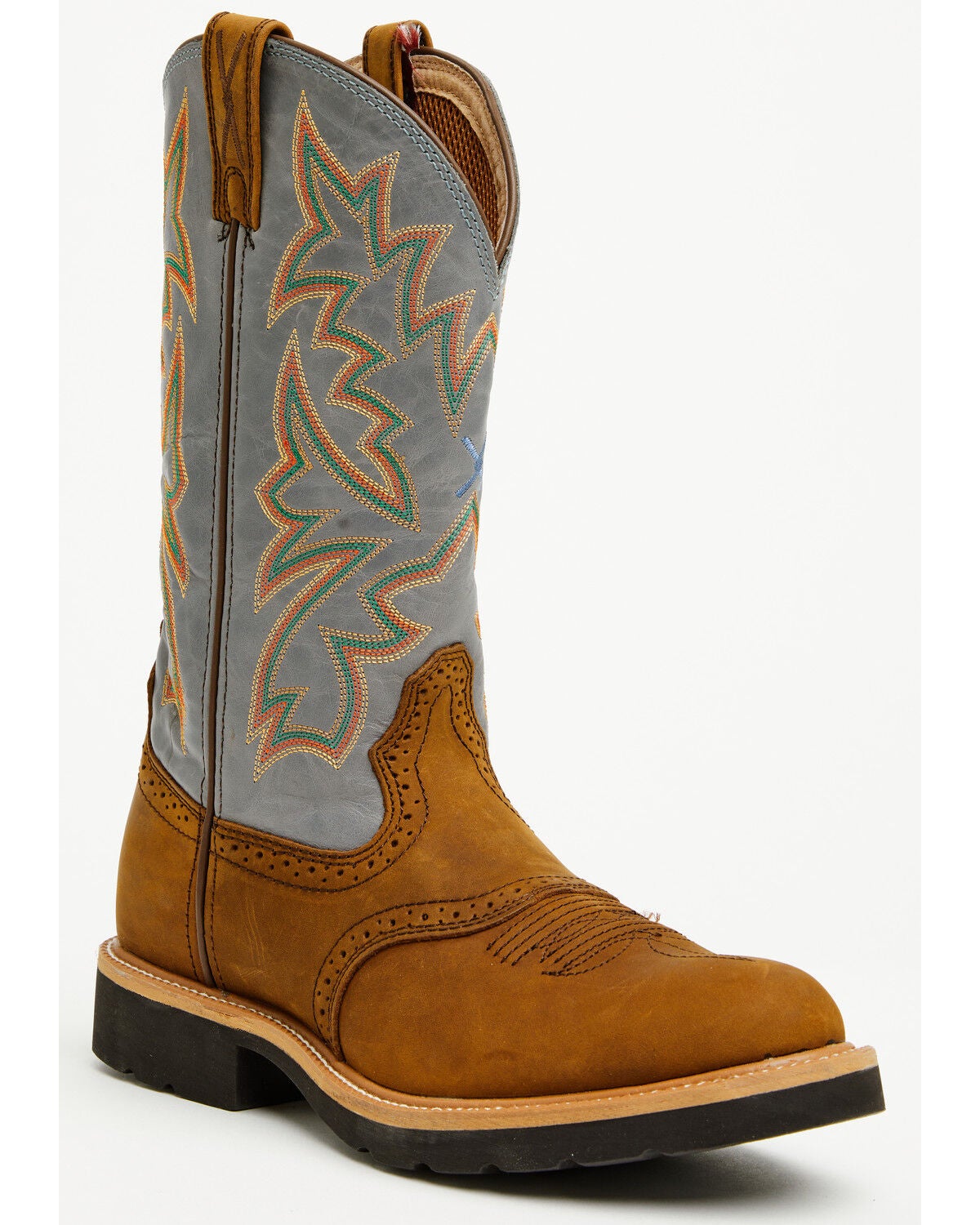 Twisted X Men's Cowboy Pull-On Work Boots - Soft Toe, Brown, hi-res