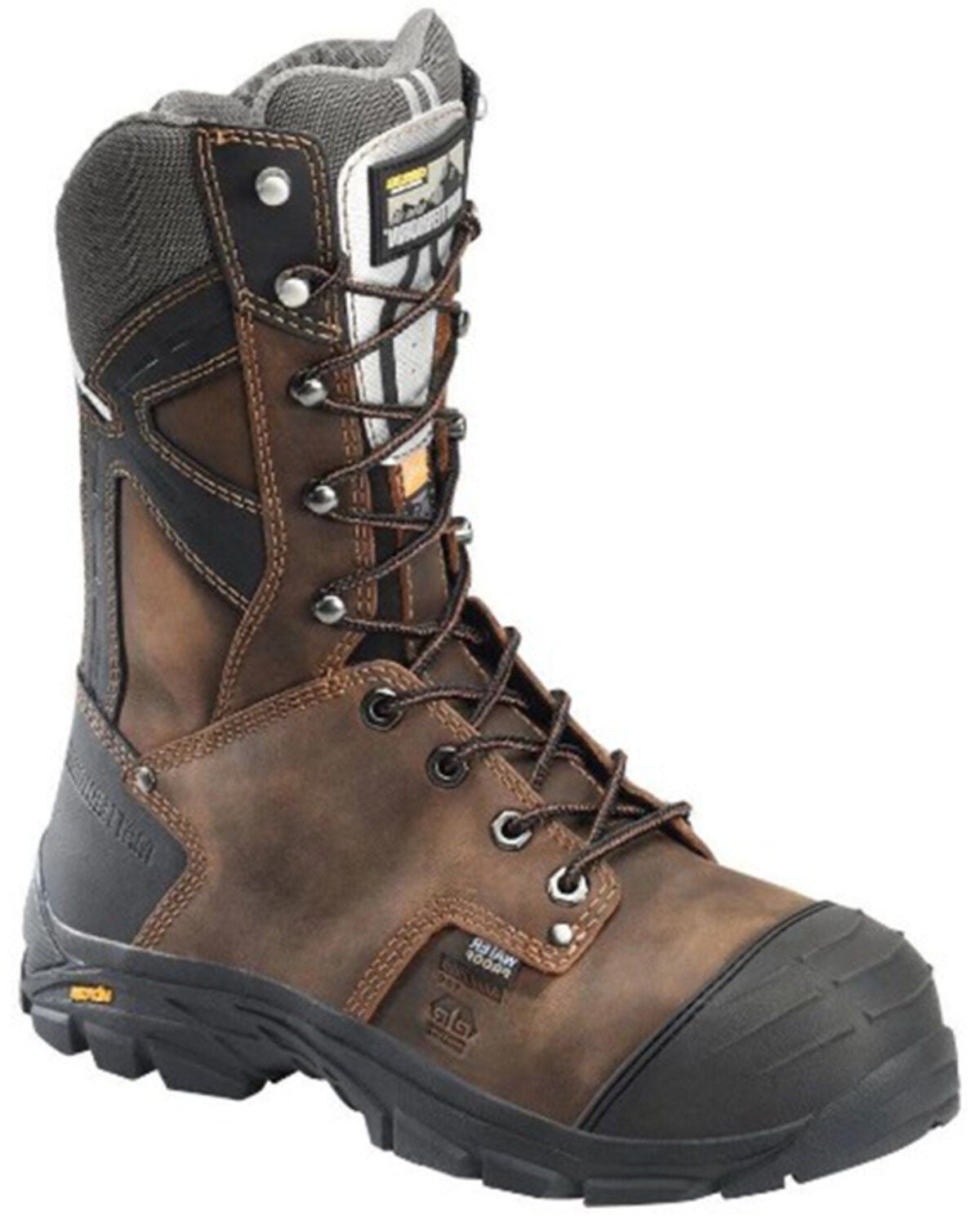 Matterhorn Men's 10" Mainstay Waterproof Work Boots - Aluminum Toe, Brown, hi-res