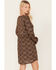 Image #4 - Stetson Women's Praire Paisley Print Long Sleeve Mini Dress, Brown, hi-res