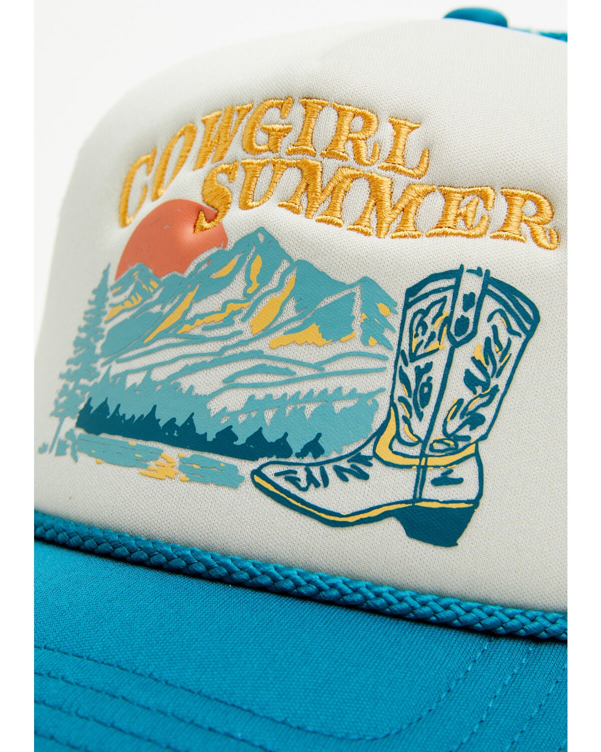 Image #2 - Shyanne Women's Cowgirl Summer Ball Cap, Teal, hi-res