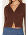 Image #3 - Cleo + Wolf Women's Zip-Up Sweater Hoodie, Brown, hi-res