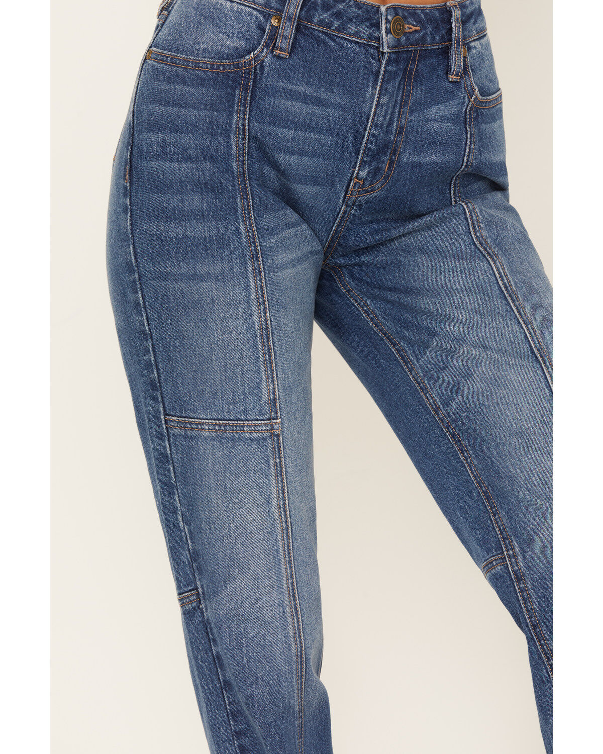 Product Name: Cleo + Wolf Women's Dark Wash High Rise Slim Stretch Straight Jeans