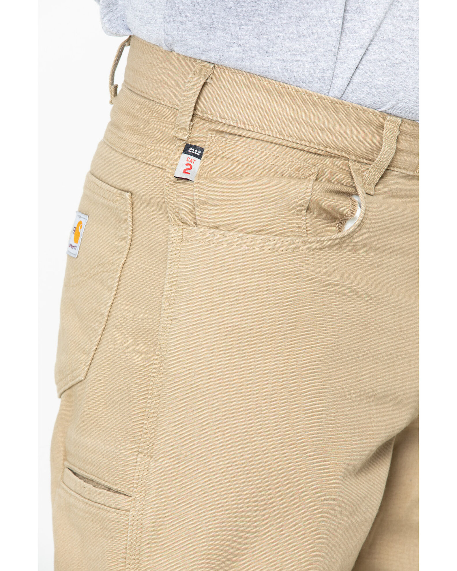 Image #5 - Carhartt Men's FR Canvas Work Pants, Khaki, hi-res
