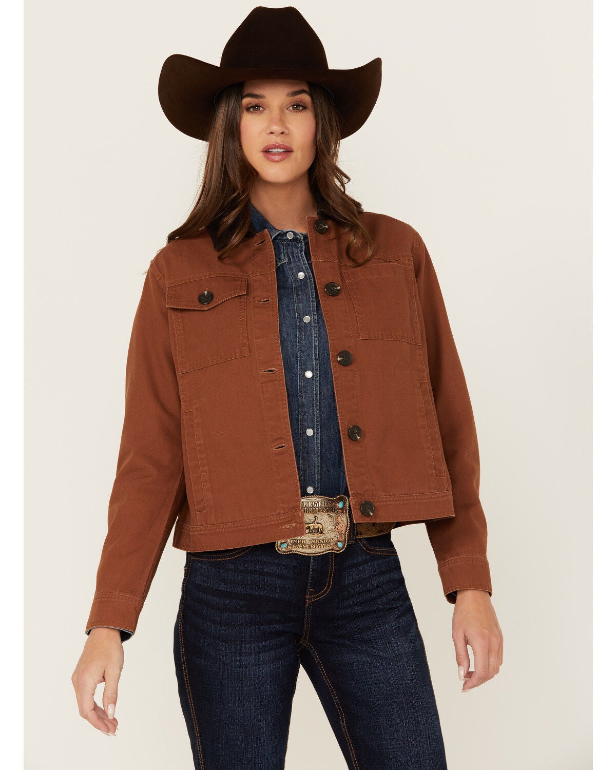Shyanne Women's Underwood Canvas Barn Jacket, Lt Brown, hi-res
