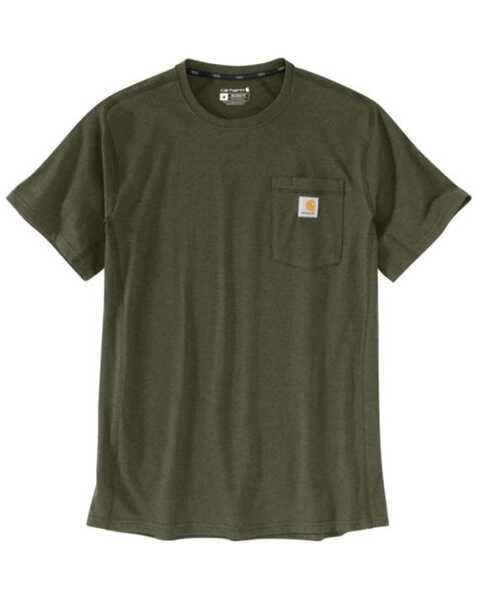 Carhartt Men's Force Relaxed Midweight Logo Pocket Work T-Shirt - Tall, Green, hi-res