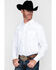 Gibson Men's Solid Long Sleeve Pearl Snap Western Shirt , White, hi-res