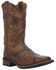 Laredo Men's Arlo Bucklace Fancy Sidewinder Western Boots - Broad Square Toe , Brown, hi-res