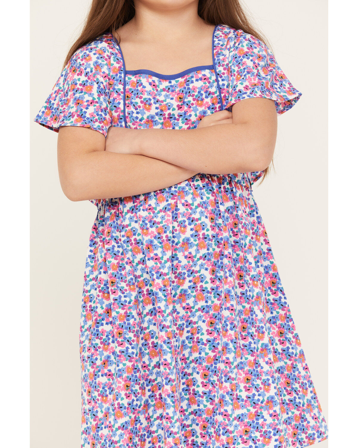 Image #3 - Molly Bracken Girls' Bow Back Dress, Blue, hi-res