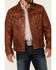 Image #3 - Scully Men's Tan Leather Button-Front Trucker Jacket , Tan, hi-res