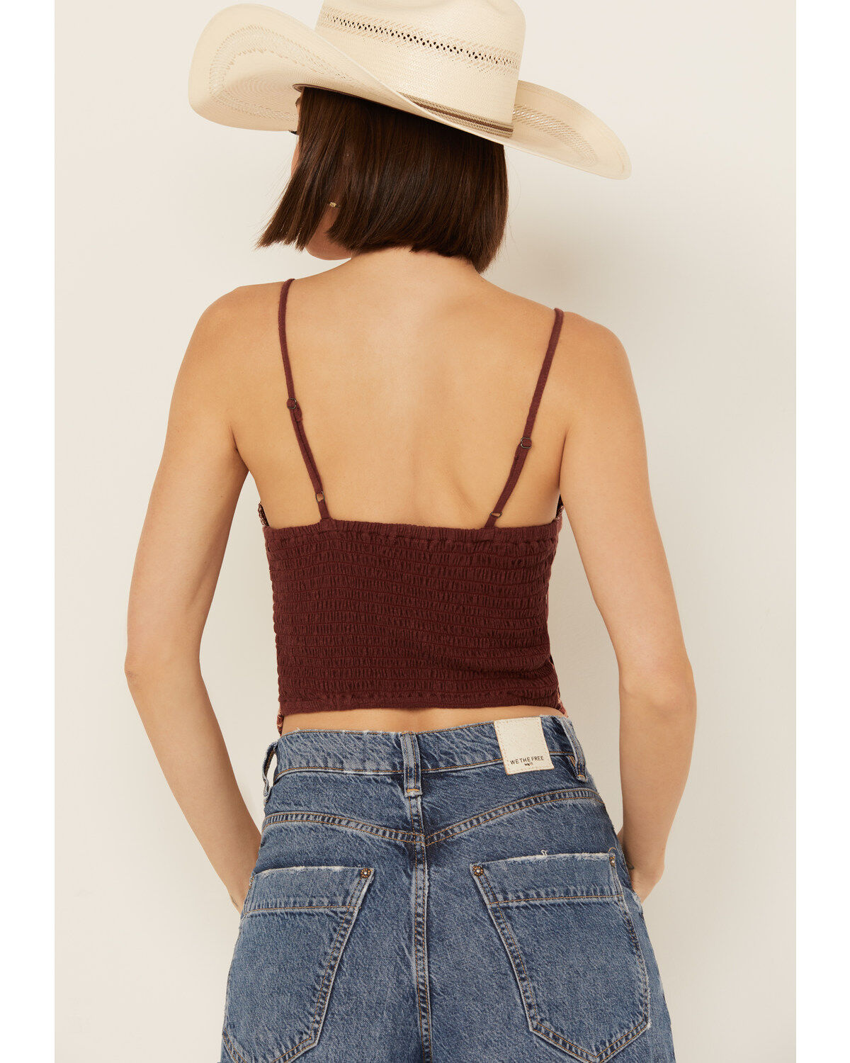 Image #4 - Shyanne Women's Lace Front Embroidered Corset Top, Brown, hi-res