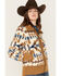 Image #2 - Pendleton Women's Foxglove Berber Mixed Print Fleece Bomber Jacket, , hi-res