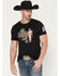 Image #1 - Red Dirt Hat Men's Pit Stop Short Sleeve Graphic T-Shirt, Black, hi-res