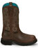 Justin Women's Tasha Waterproof Western Work Boots - Steel Toe, Brown, hi-res