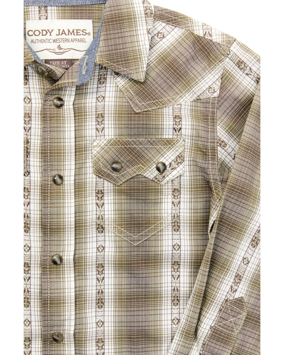 Image #2 - Cody James Toddler Boys' Lanyard Stripe Long Sleeve Snap Western Shirt, , hi-res