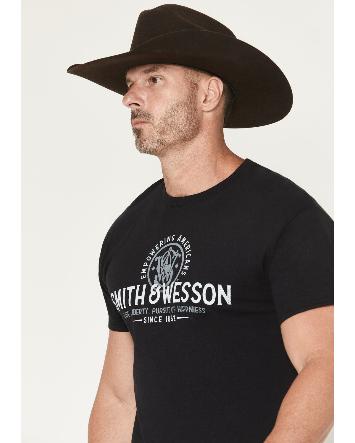 Image #2 - Smith & Wesson Men's Preserving Freedom Short Sleeve Graphic T-Shirt, Black, hi-res