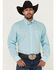 Image #1 - Wrangler Men's Geo Print Long Sleeve Button-Down Stretch Western Shirt, Aqua, hi-res