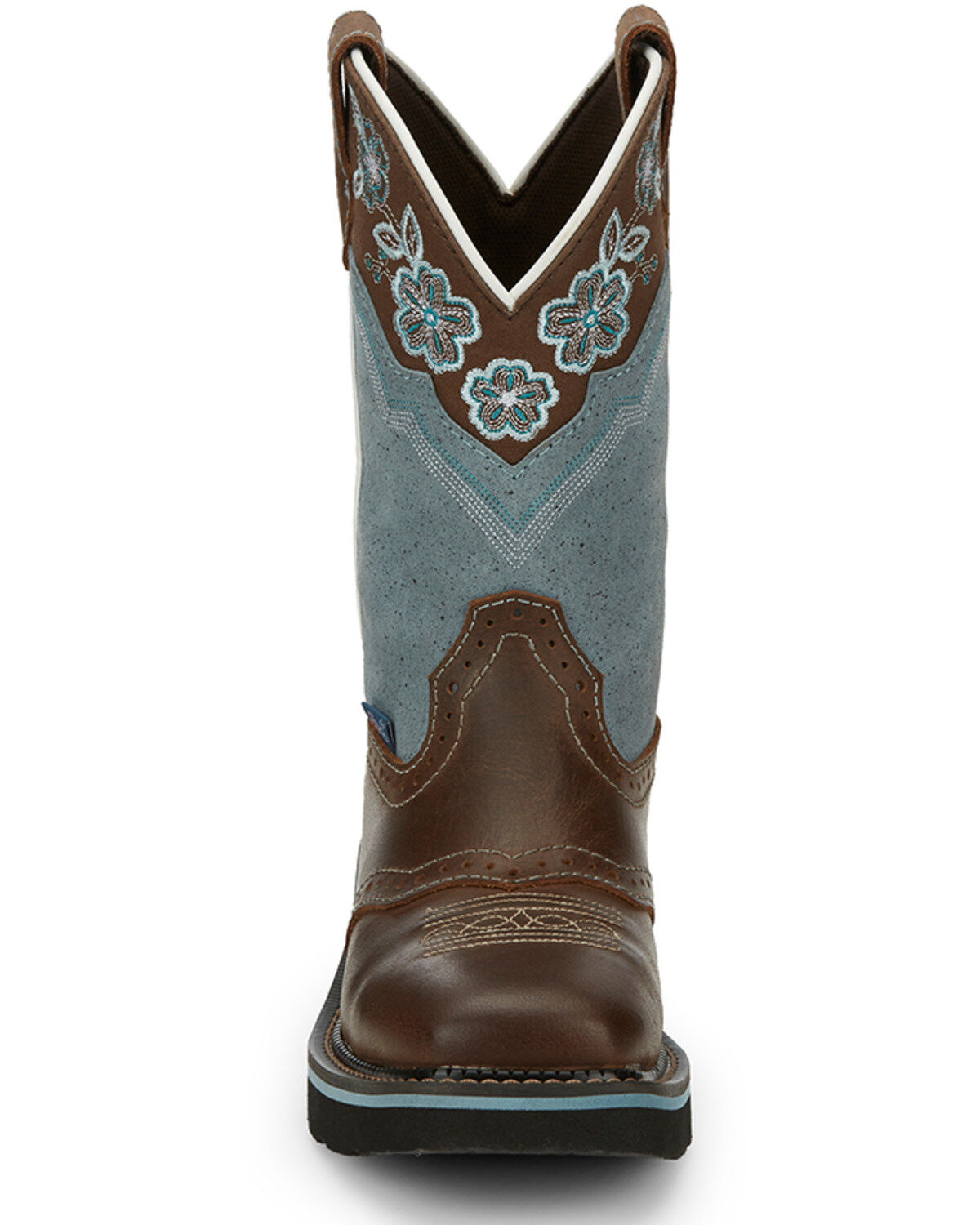 Image #4 - Justin Women's Starlina Western Boots - Broad Square Toe, Brown, hi-res