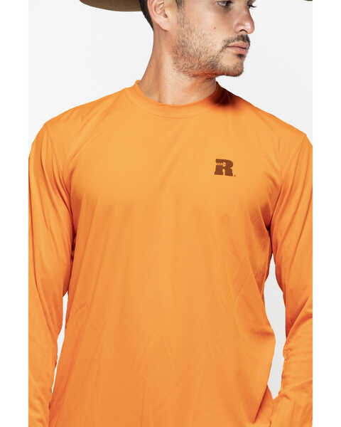 Image #4 - Wrangler Men's Riggs Crew Performance Long Sleeve T-Shirt, Bright Orange, hi-res