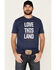 Image #1 - Ariat Men's Navy Love This Land Graphic Short Sleeve T-Shirt, Navy, hi-res
