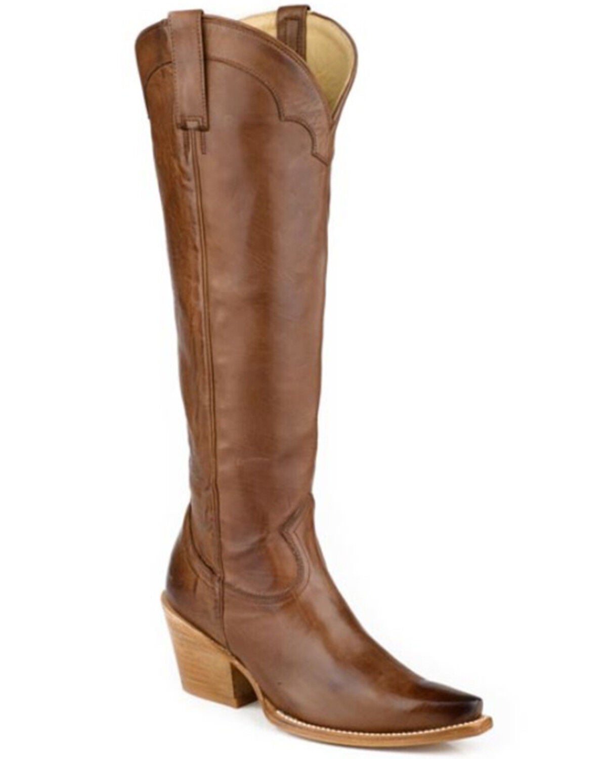 Stetson Women's Sutton Tall Western Boots - Snip Toe, Brown, hi-res