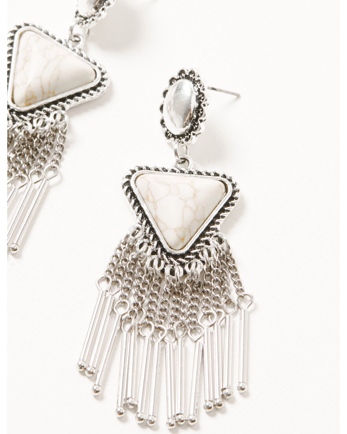 Image #2 - Shyanne Women's Chain Fringe Earrings, Silver, hi-res