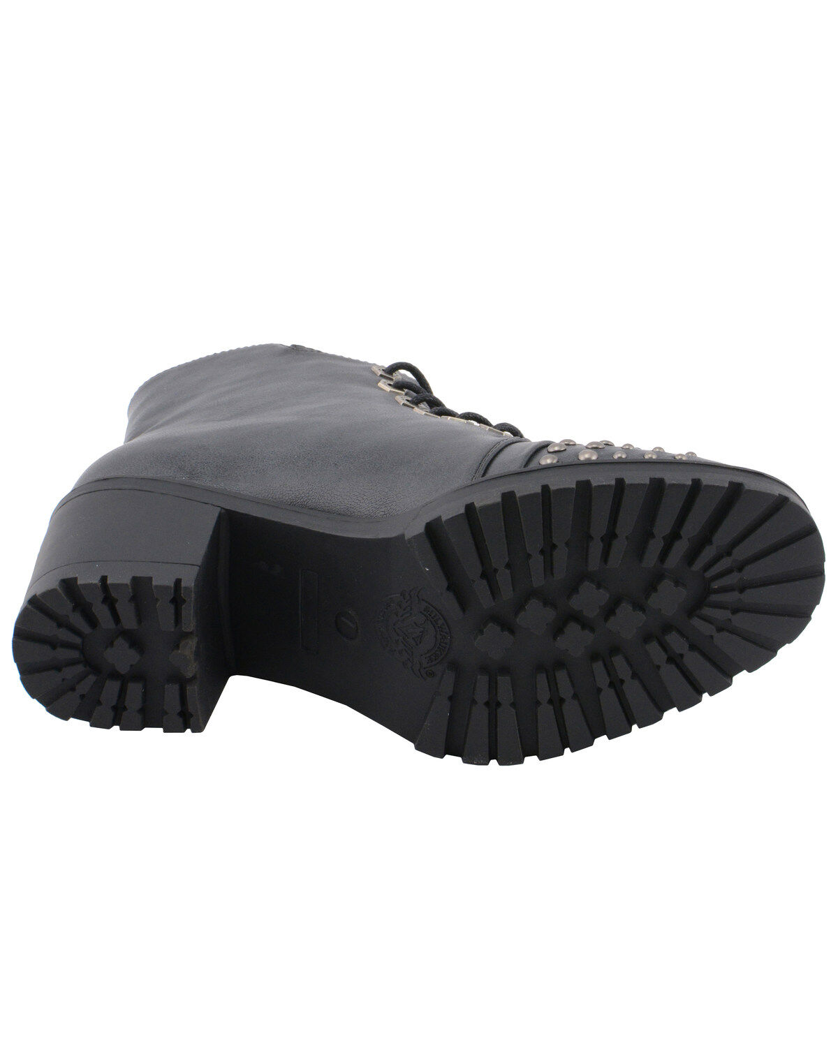 Image #6 - Milwaukee Leather Women's Studded Rocker Boots - Round Toe, Dark Grey, hi-res