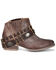 Image #2 - Circle G Women's Harness Fashion Booties - Round Toe, Dark Brown, hi-res