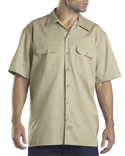 Dickies Men's Short Sleeve Work Shirt, Desert, hi-res