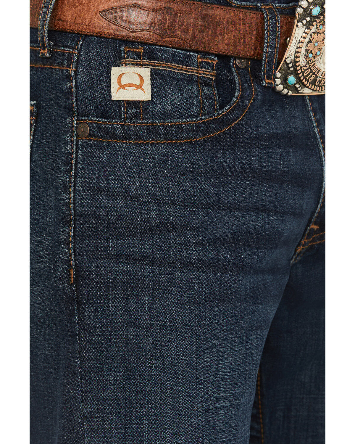 Image #2 - Cinch Men's Grant Dark Wash Relaxed Bootcut Stretch Denim Jeans, Indigo, hi-res