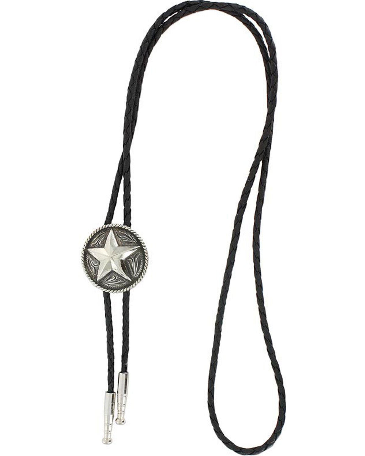 Cody James&reg; Men's Sheriff Star Bolo Tie, Silver, hi-res