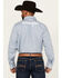 Image #4 - Wrangler Men's Geo Print Logo Long Sleeve Snap Western Shirt, Blue, hi-res