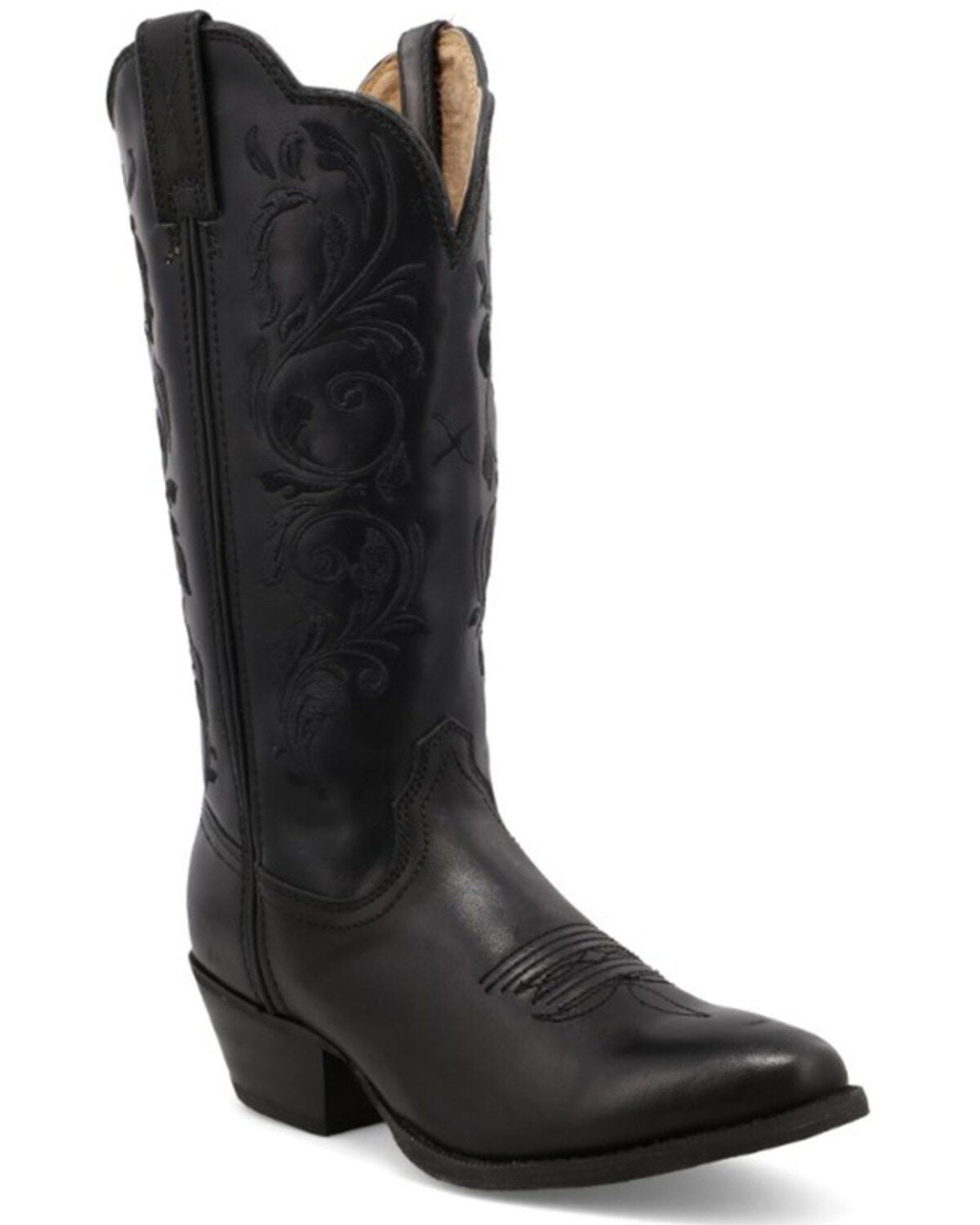 Twisted X Women's 12" Western Boot - Round Toe, Black, hi-res