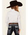 Image #4 - Ely Walker Girls' Southwestern Geo Print Long Sleeve Pearl Snap Western Shirt, White, hi-res