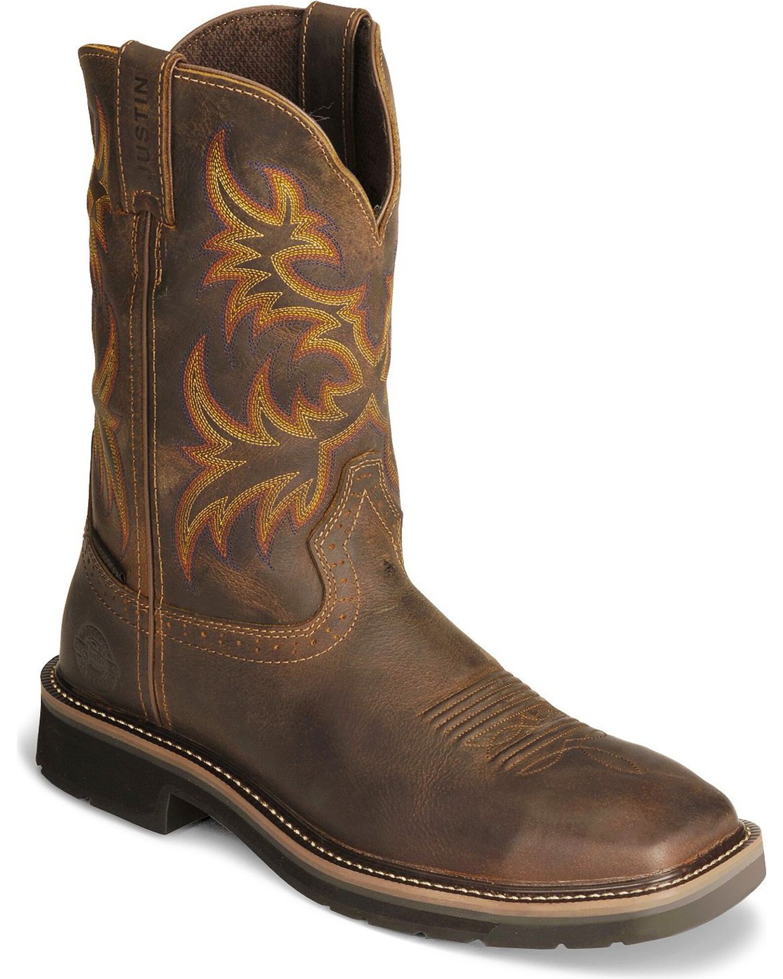 Justin men's stampede wellington work boots outlet