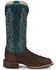 Justin Women's Exotic Full Quill Ostrich Western Boots - Broad Square Toe, Brown, hi-res
