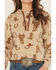 Image #3 - Ariat Women's Conversation Print Hoodie, Tan, hi-res
