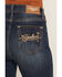 Image #3 - Grace in LA Women's Dark Wash High Rise Howdy Pocket 32" Straight Stretch Denim Jeans, Dark Wash, hi-res
