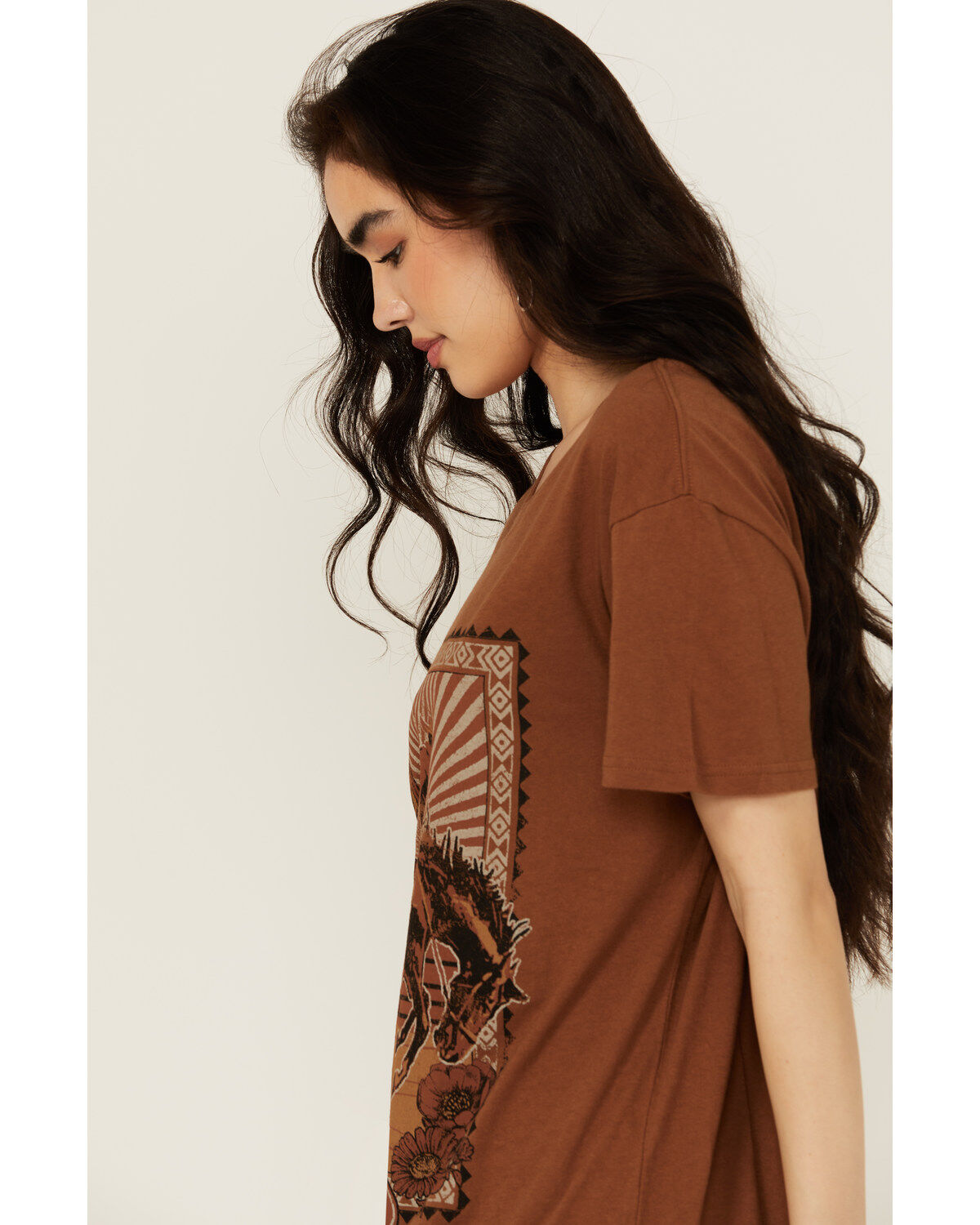 Image #2 - Wrangler Women's Cowboy Boyfriend Short Sleeve Graphic Tee, Brown, hi-res