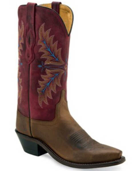 Old West Women's Cloudy Western Boots - Snip Toe , Brown, hi-res